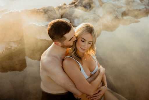Romantic honeymoon session on the sand