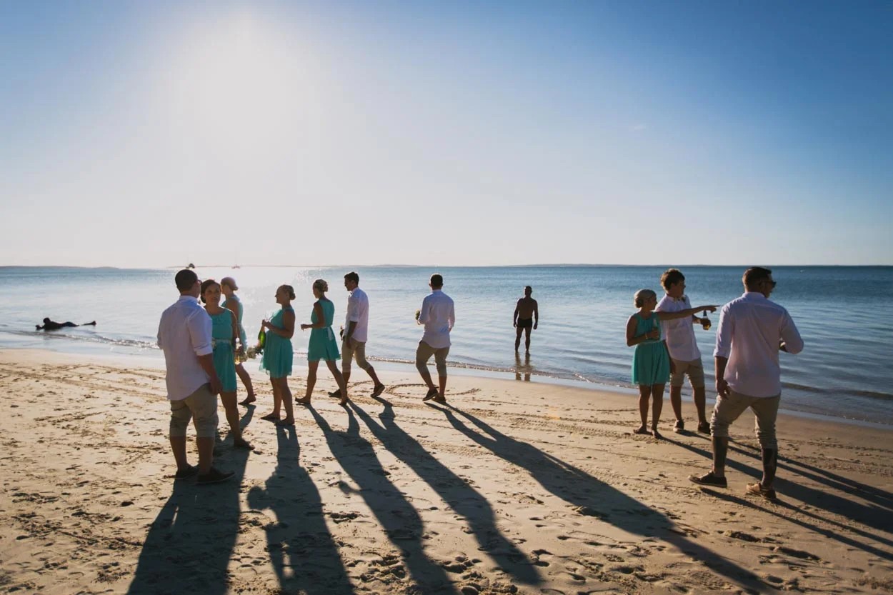 Golden hour wedding portraits at Honeymoon Island State Park