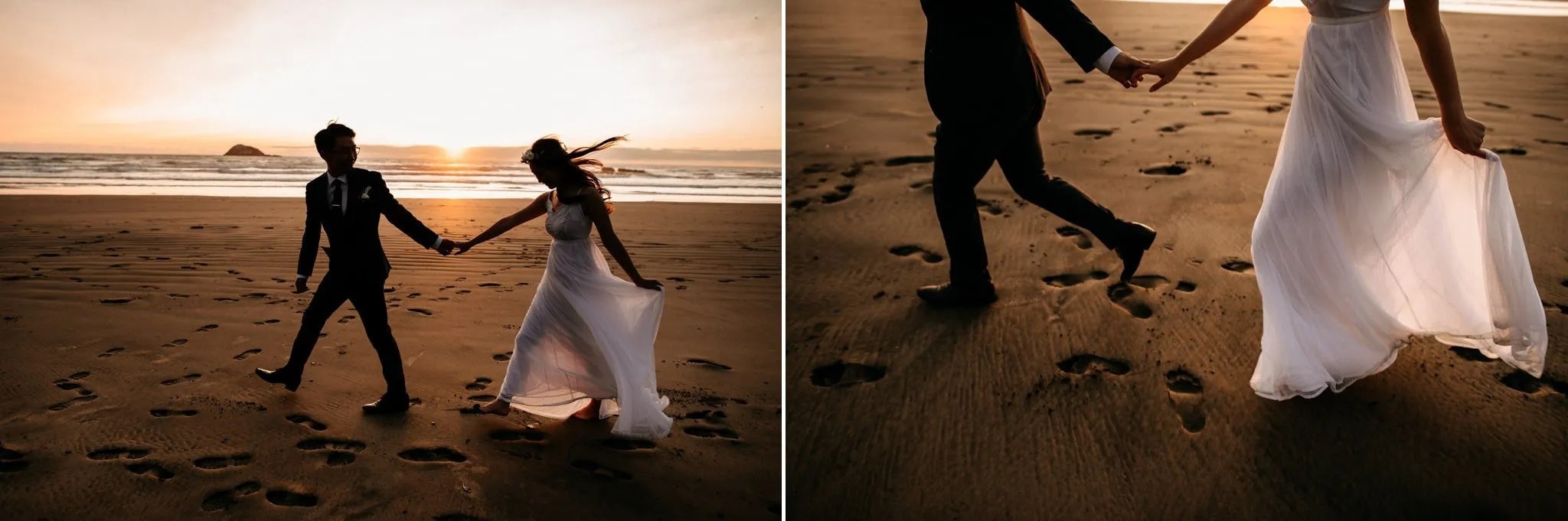 Romantic candid portrait of Junpei and Ovelia at their Clearwater Beach wedding