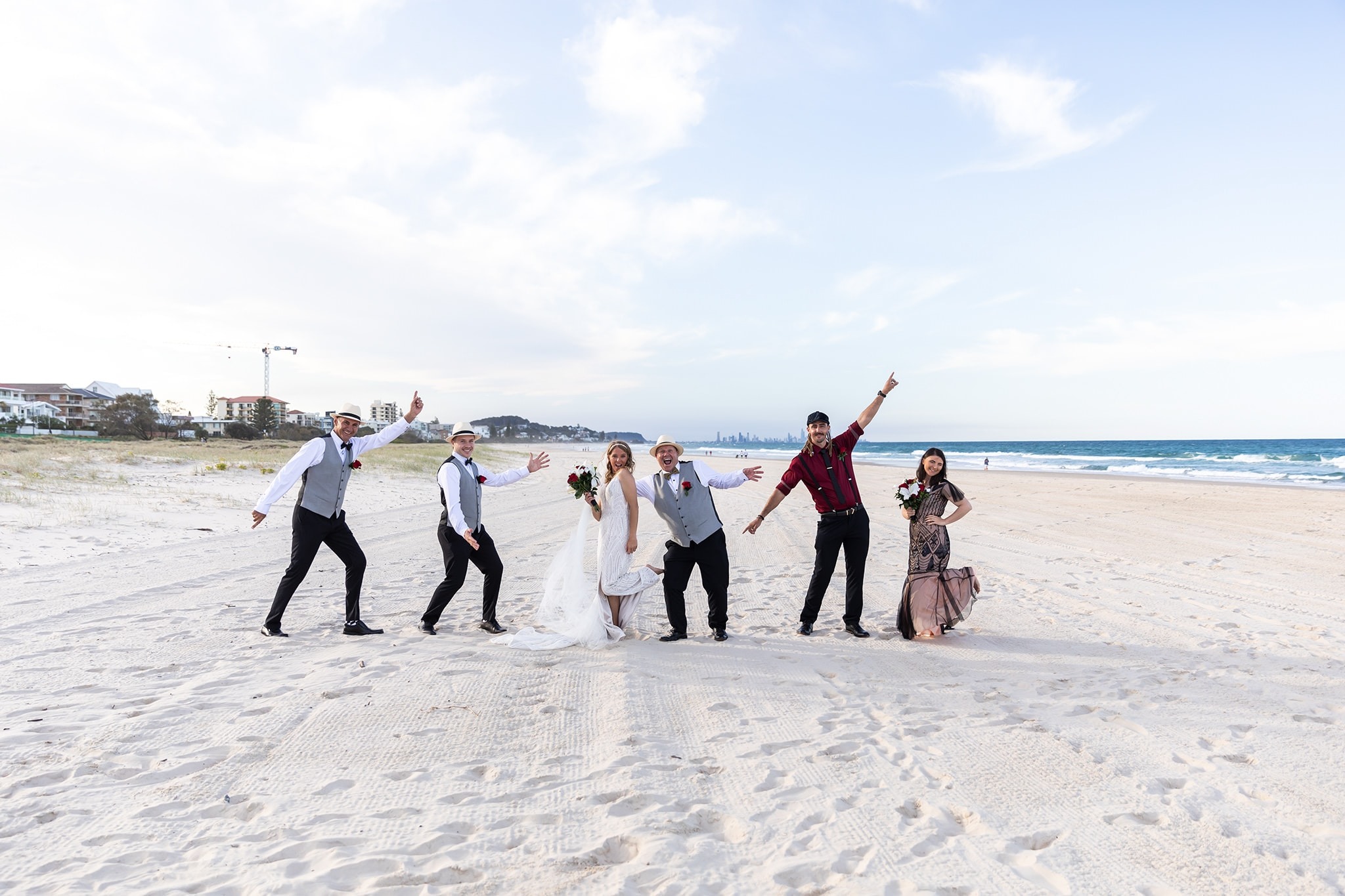 Couple smiling at their Clearwater Beach destination wedding