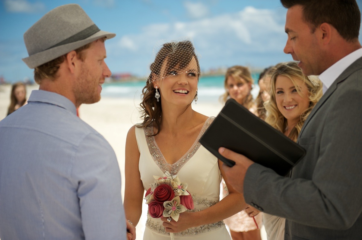 Dani and Steve Clearwater Beach wedding ceremony on the sand