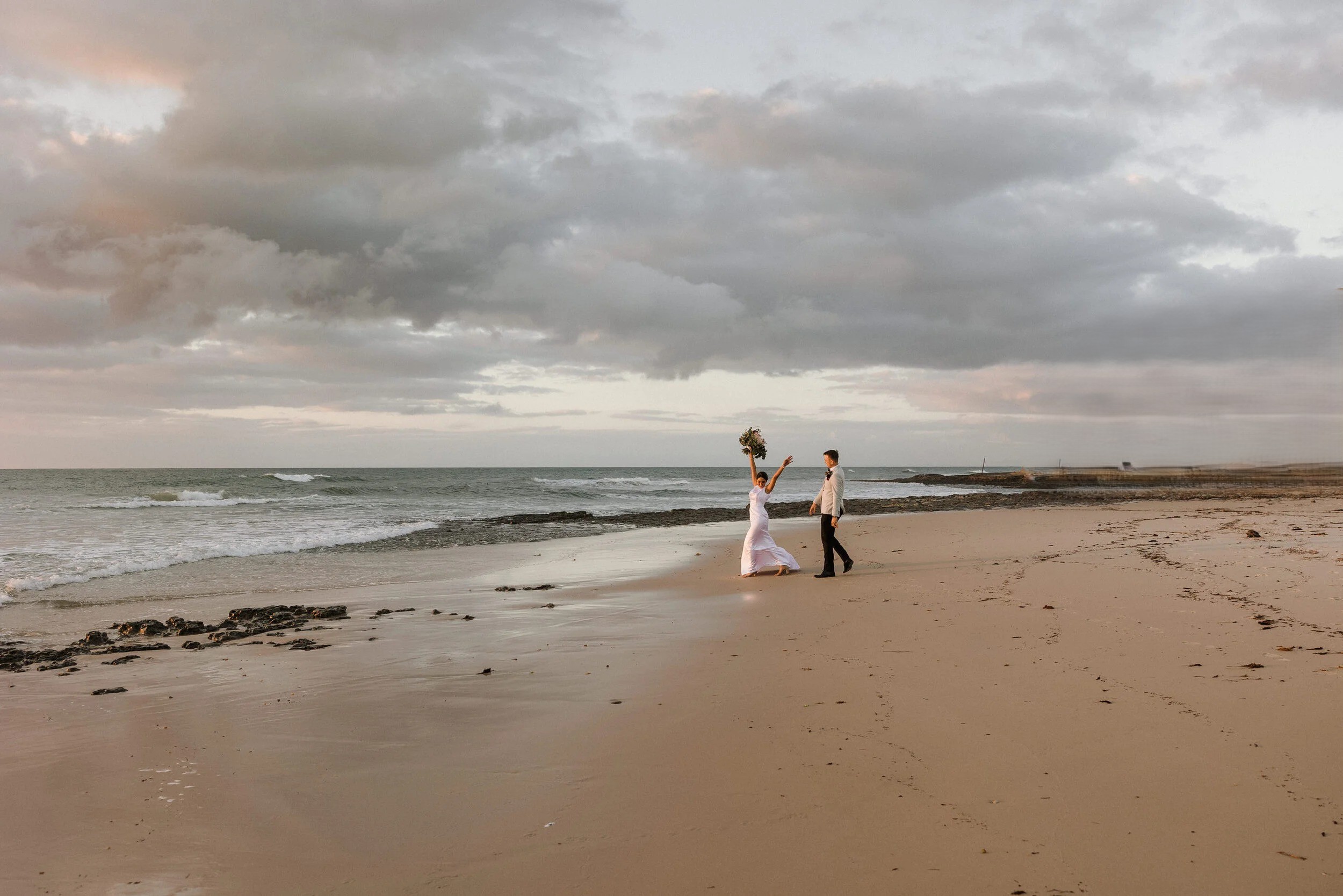 Romantic Gulf Coast elopement on Clearwater Beach at sunset
