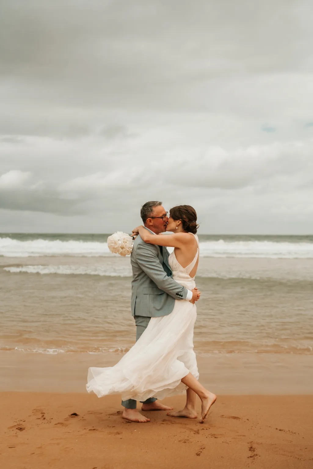 Sunset ceremony moment at Bean Point Beach