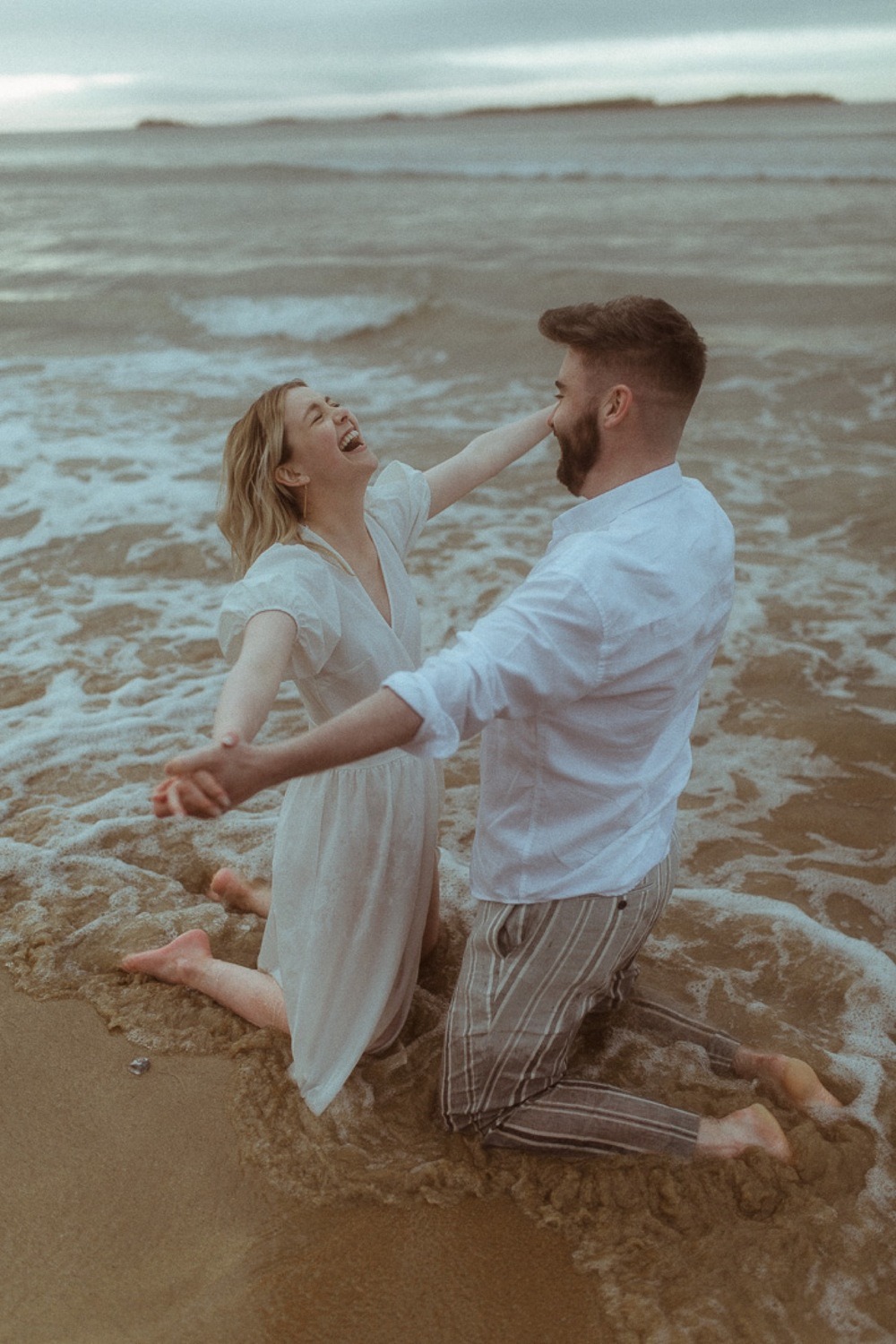 Anna Maria Island honeymoon session wide shoreline view