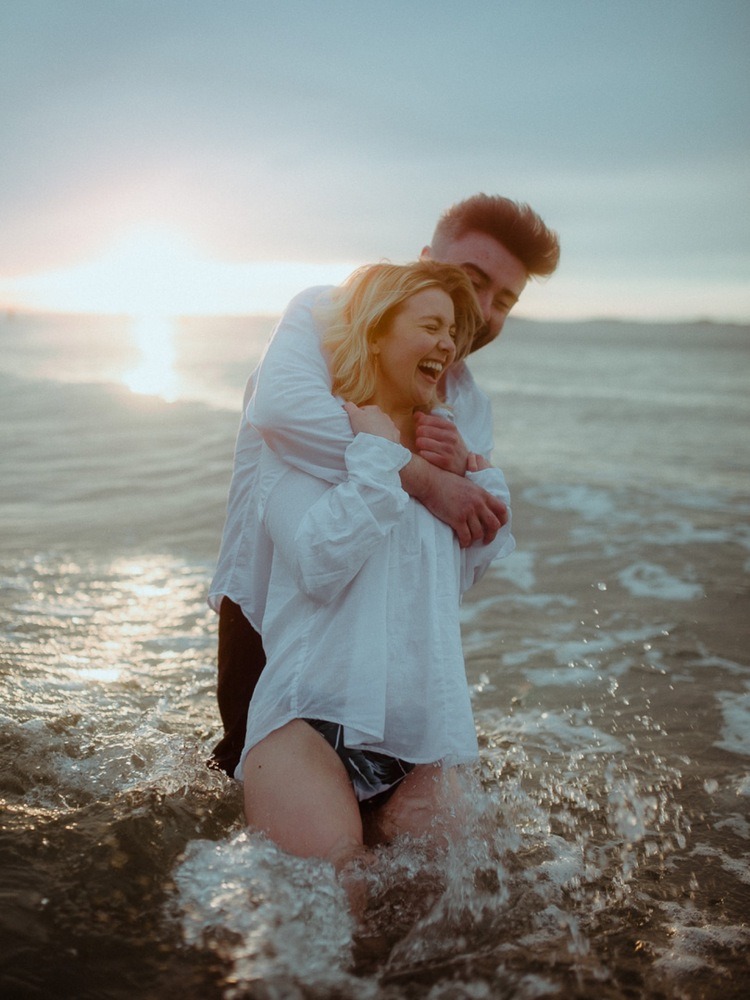 Honeymoon portraits on the sand