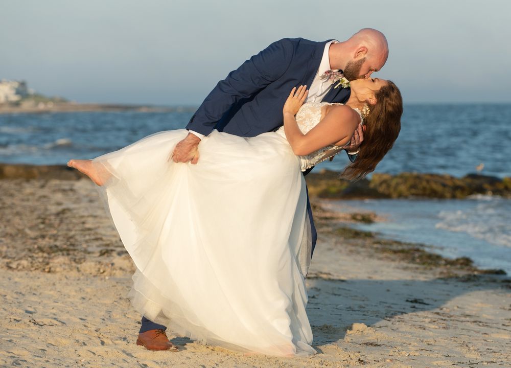 Romantic St. Pete Beach wedding portraits at sunset